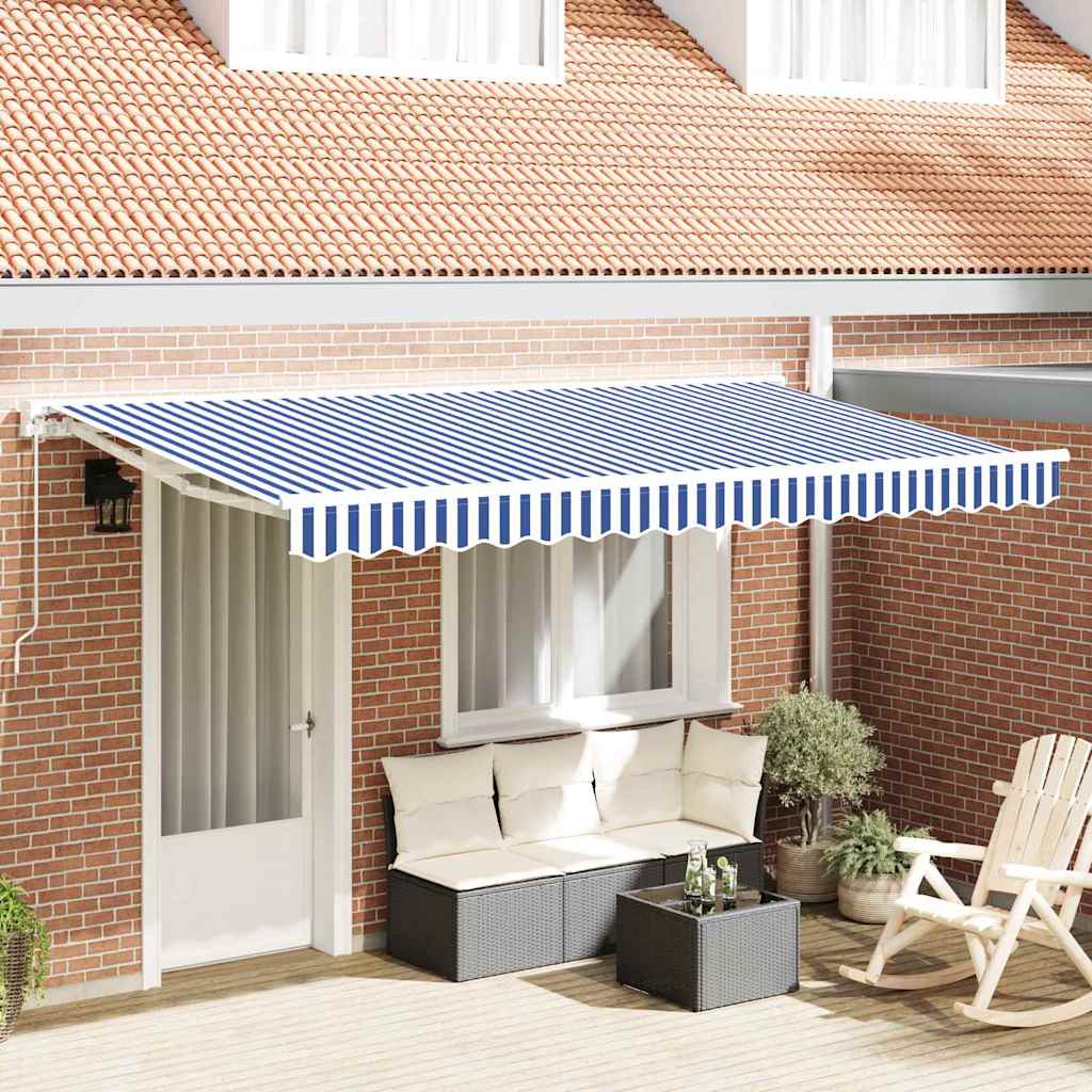 Vidaxl vervangend zonneschermdoek voor 4x2 m blauw wit gestreept