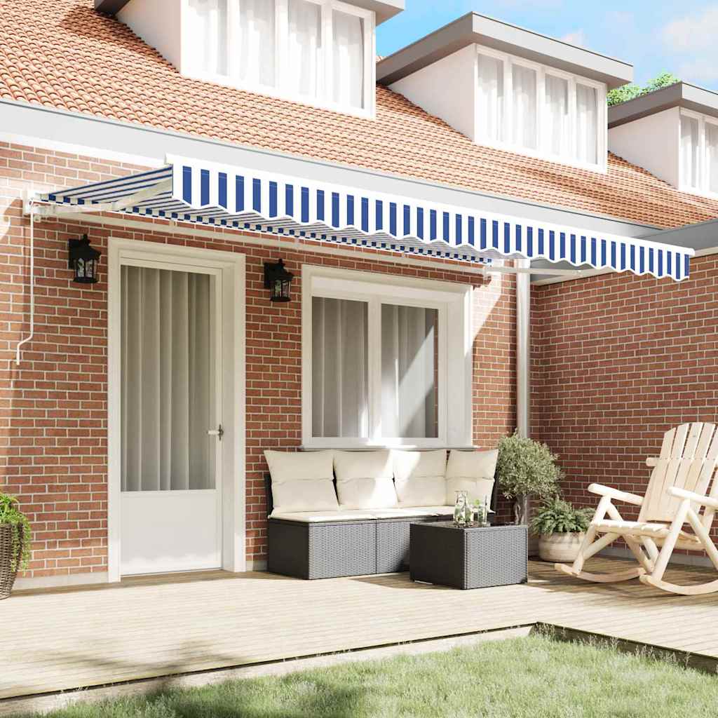 Vidaxl vervangend zonneschermdoek voor 4x2 m blauw wit gestreept