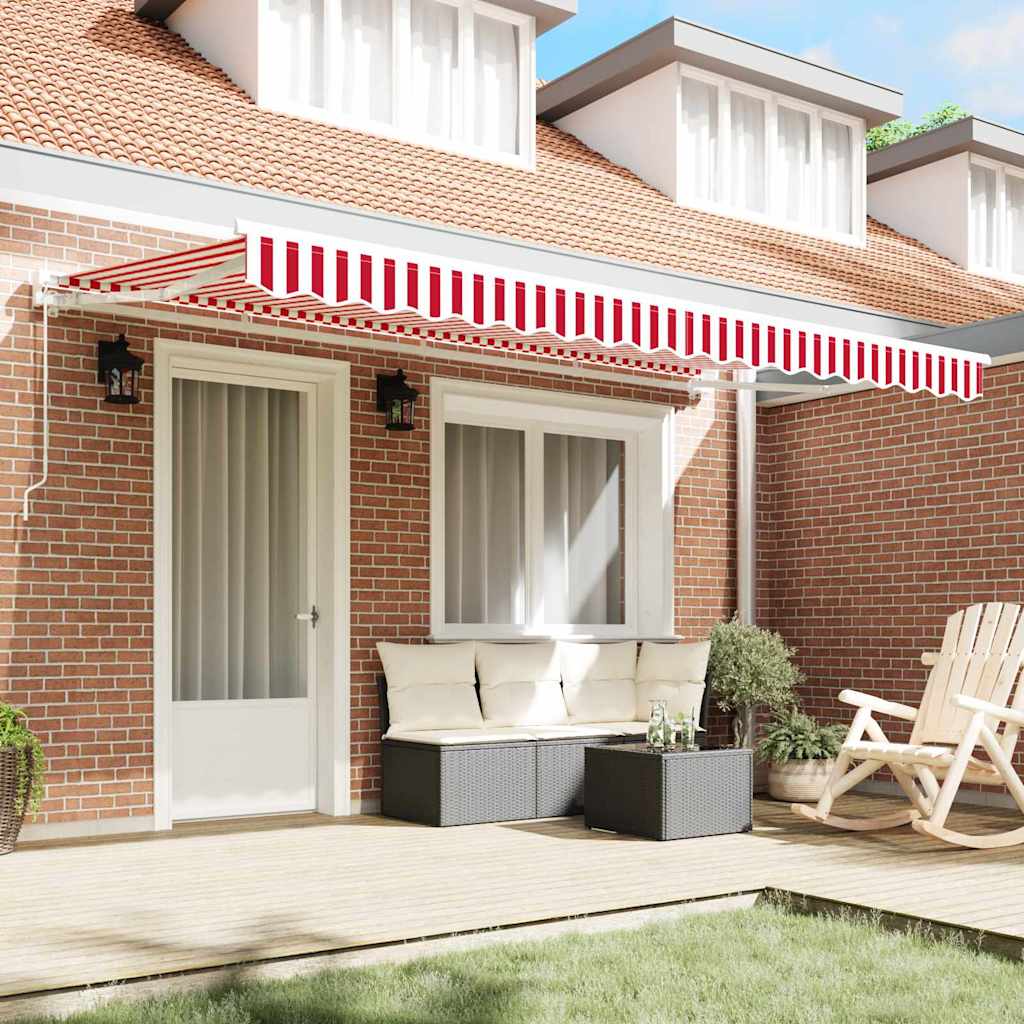 Vidaxl vervangingsdoek voor zonnescherm rood en wit 380 x 195 cm