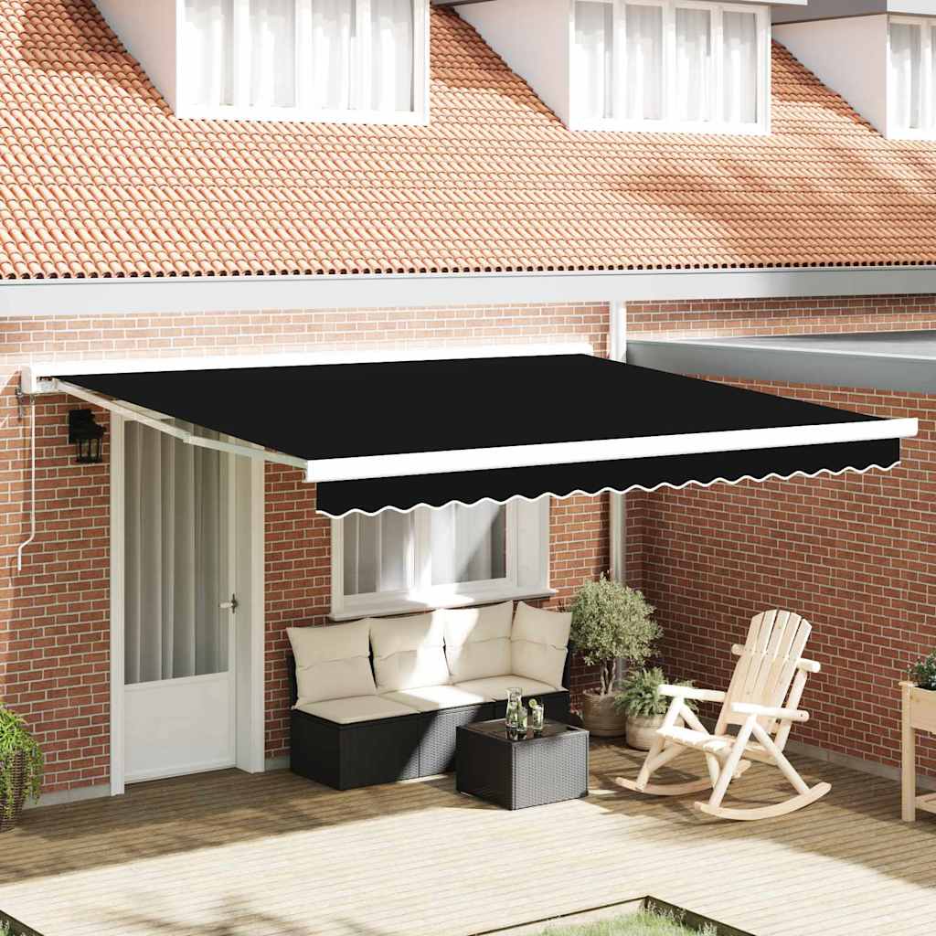 Vidaxl vervangingsdoek voor zonnescherm zwart 380 x 295 cm polyester