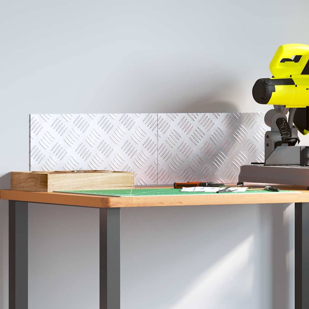 Vidaxl trap tread rechthoekig 2 pcs zilver 40 x 20 cm aluminium