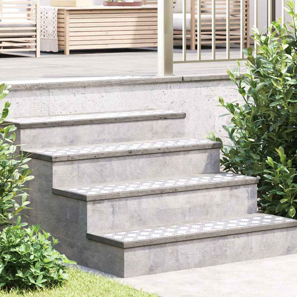 Vidaxl trap tread rechthoekig 2 pcs zilver 100 x 20 cm aluminium