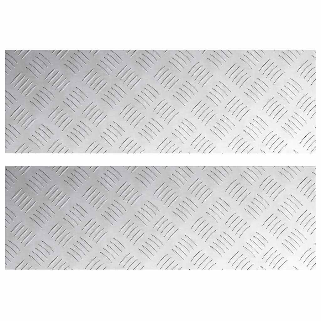 Vidaxl trap tread rechthoekig 2 pcs zilver 75 x 25 cm aluminium