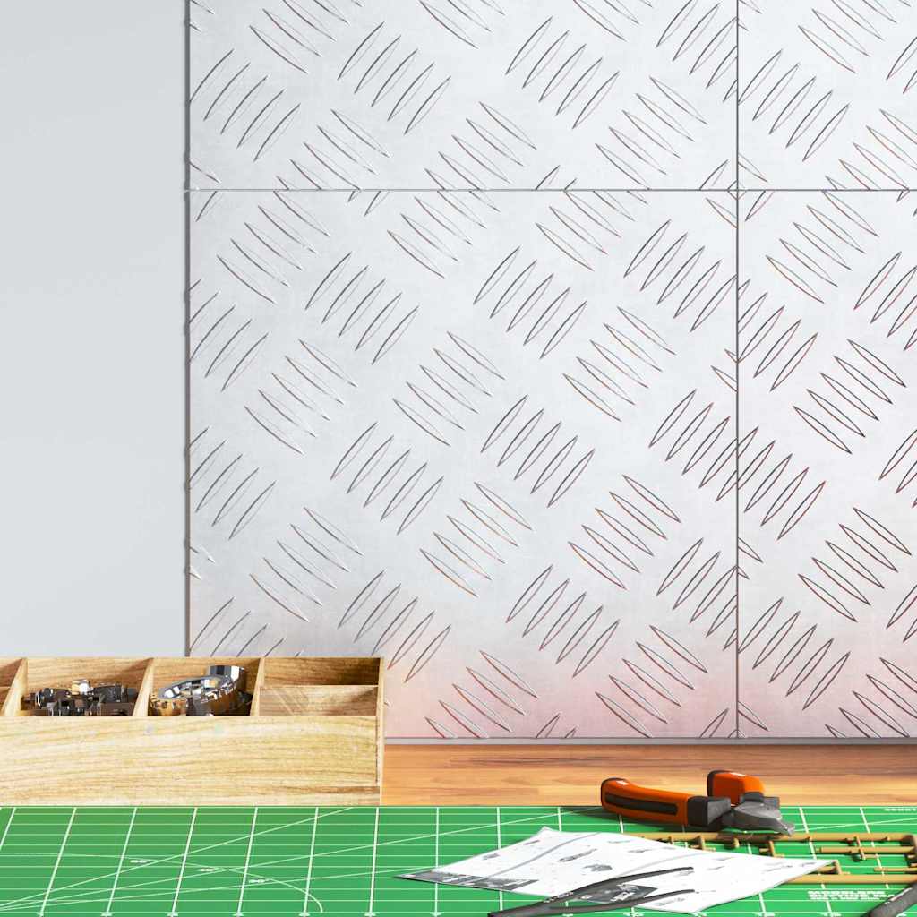 Vidaxl trap tread vierkant 4 pcs zilver 30 x 30 cm aluminium