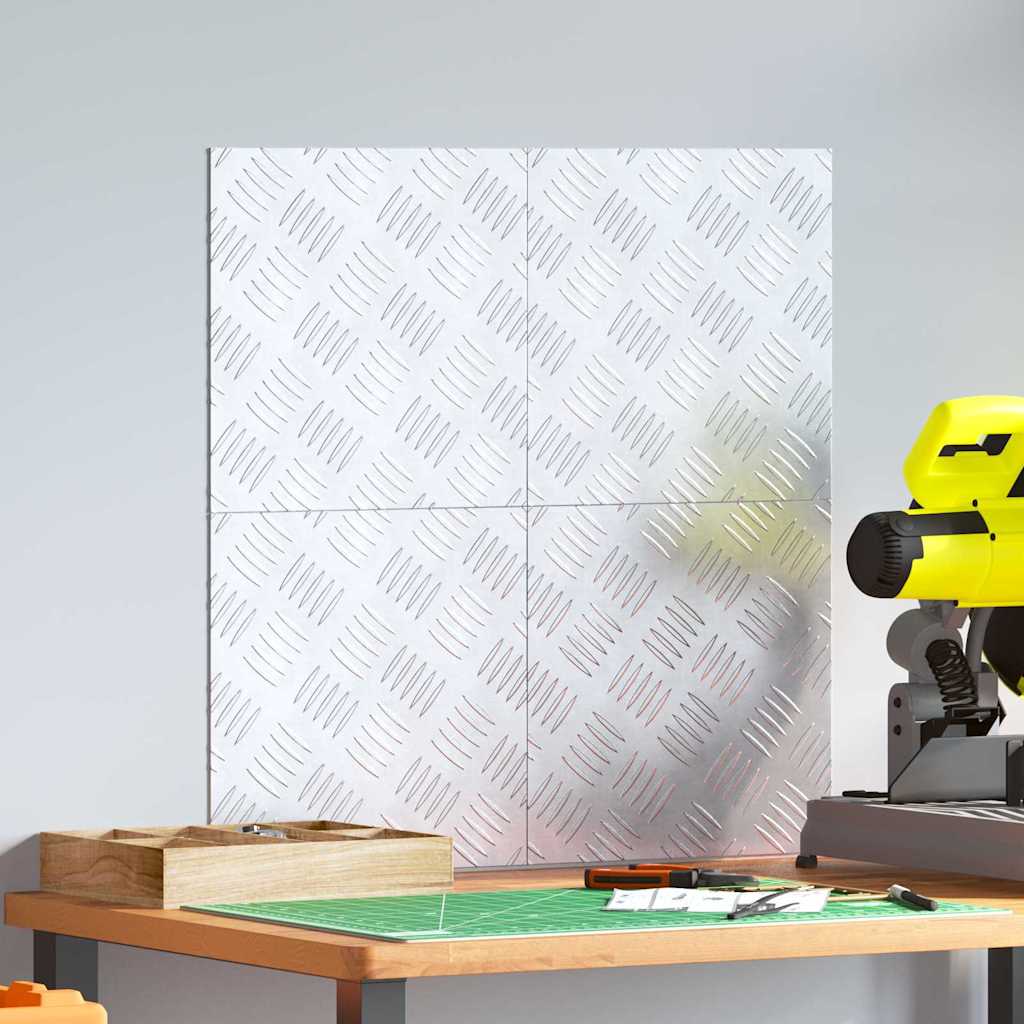 Vidaxl trap tread vierkant 4 pcs zilver 30 x 30 cm aluminium