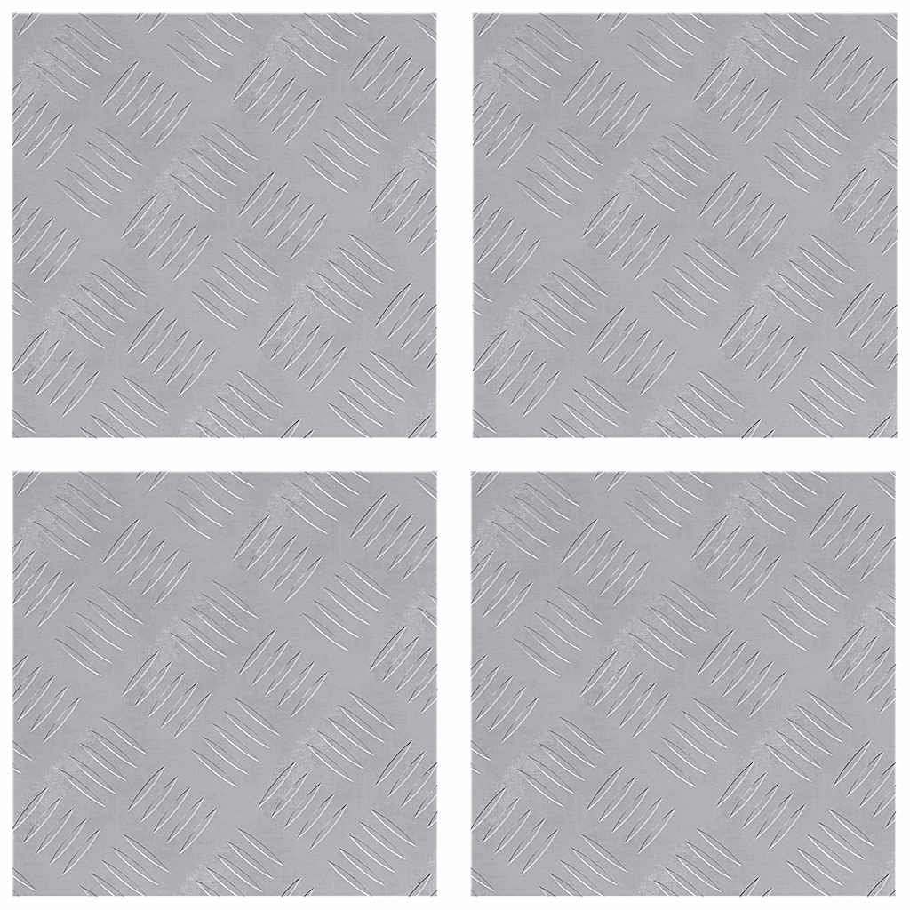 Vidaxl trap tread vierkant 4 pcs zilver 30 x 30 cm aluminium