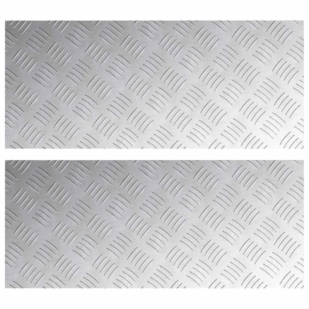 Vidaxl trap tread rechthoekig 2 pcs zilver 70 x 30 cm aluminium