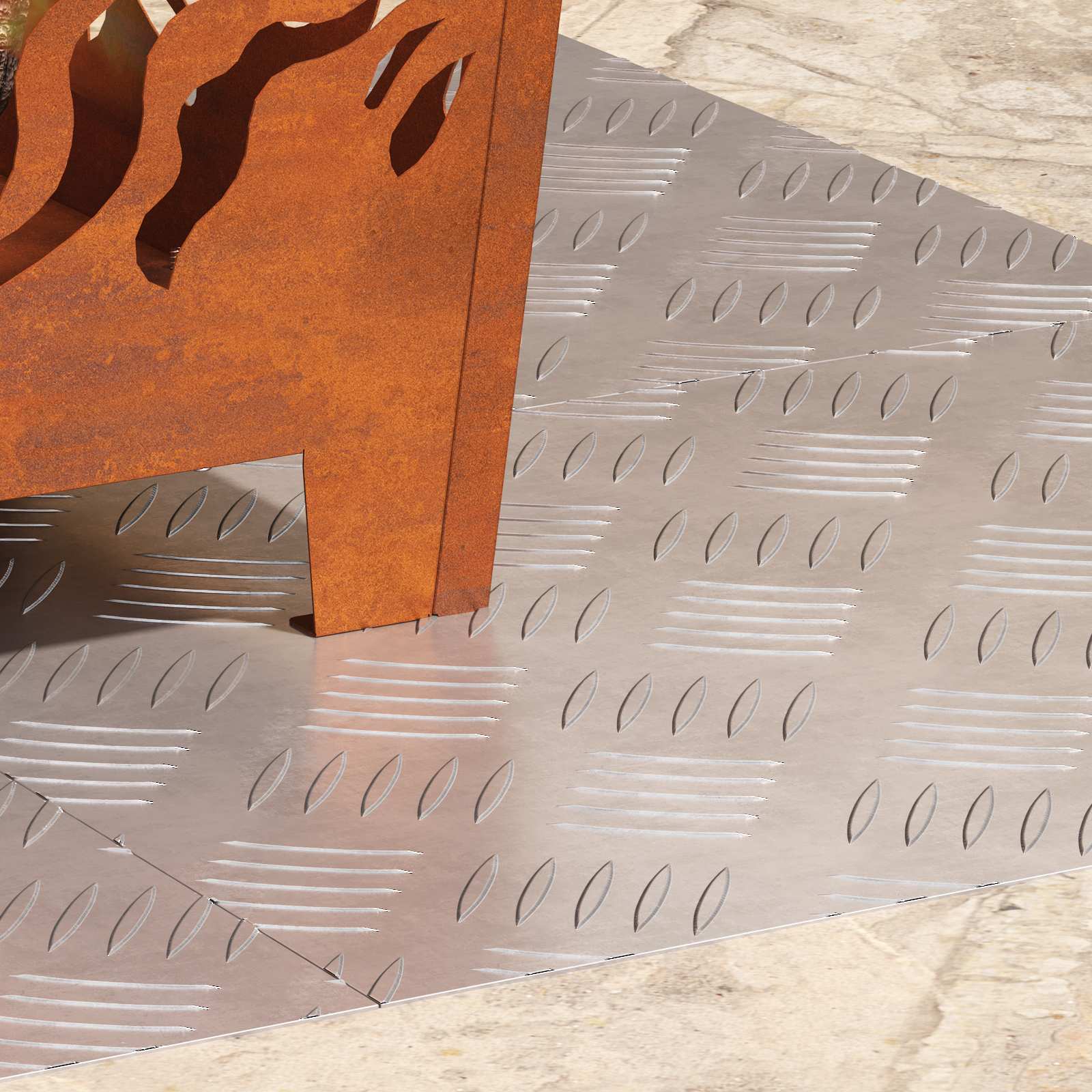 Vidaxl trap tread rechthoekig 4 pcs zilver 50 x 40 cm aluminium