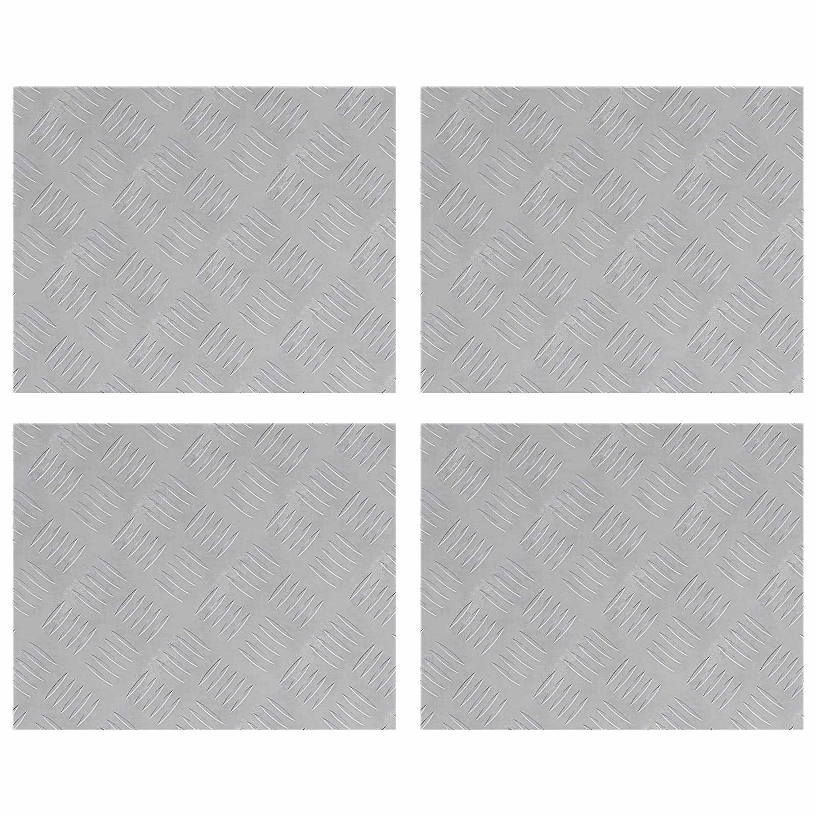 Vidaxl trap tread rechthoekig 4 pcs zilver 50 x 40 cm aluminium