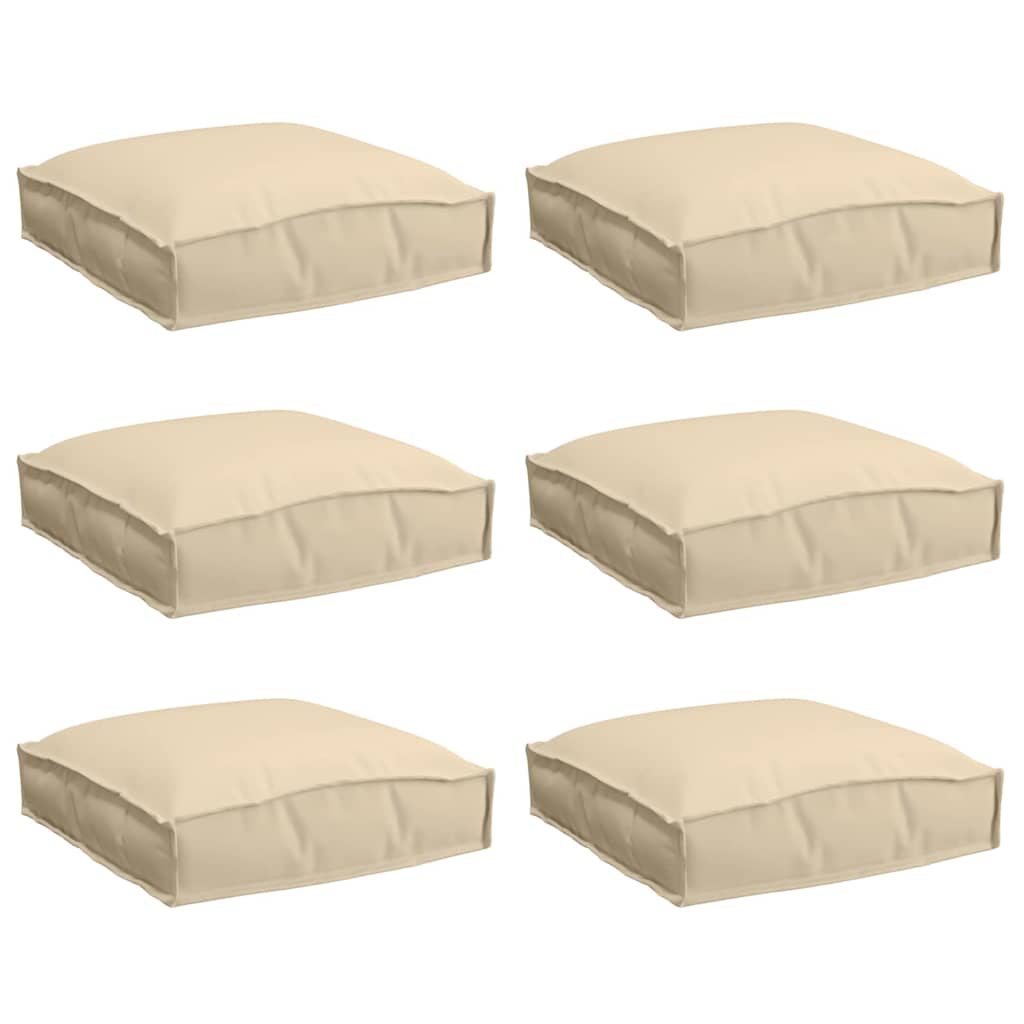 Vidaxl kussen 6 pcs beige 40 x 40 x 8 cm oxford stof