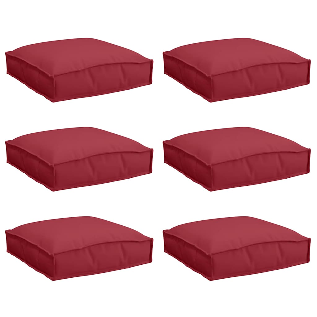 Vidaxl kussen 6 pcs wijnrood 40 x 40 x 8 cm oxford stof