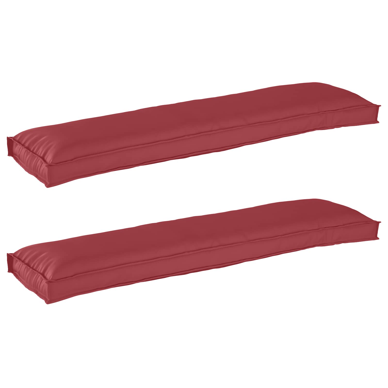 Vidaxl pallet kussen set 2 pcs wijnrood 150 x 40 x 8 cm oxford stof
