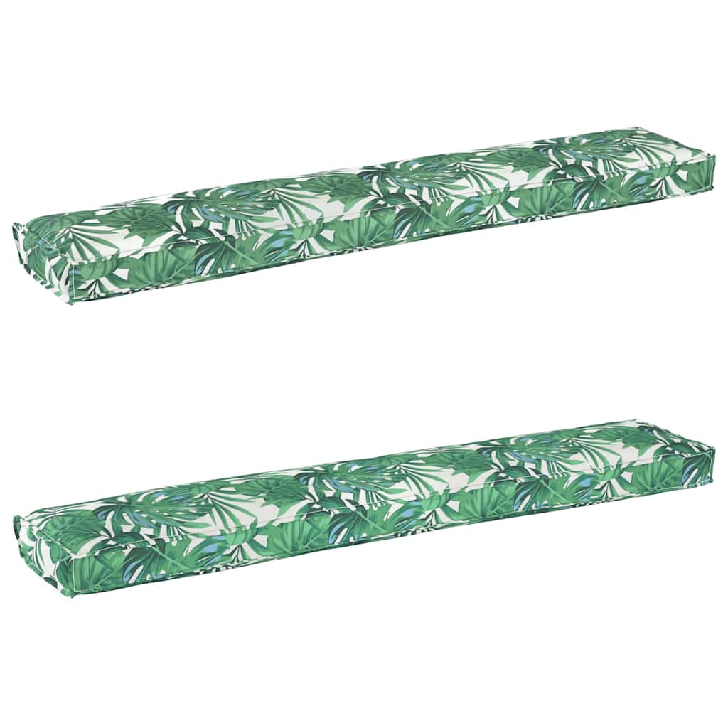 Vidaxl pallet kussen set 2 pcs bladpatroon 200 x 40 x 8 cm oxford stof
