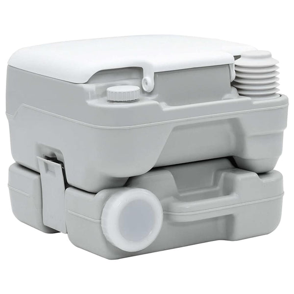 Vidaxl camping toilet grijs en wit 41,5 x 36,5 x 30 cm polyetheen