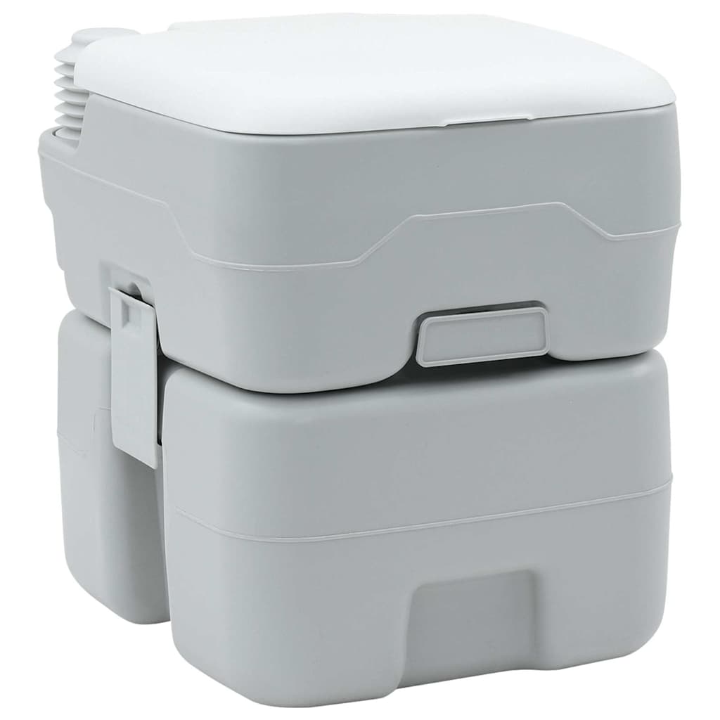 Vidaxl camping toilet grijs en wit 41,5 x 36,5 x 42 cm polyetheen