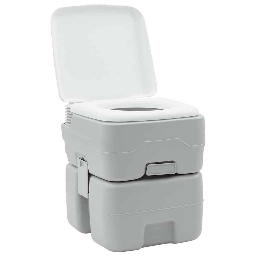 Vidaxl camping toilet grijs en wit 41,5 x 36,5 x 42 cm polyetheen