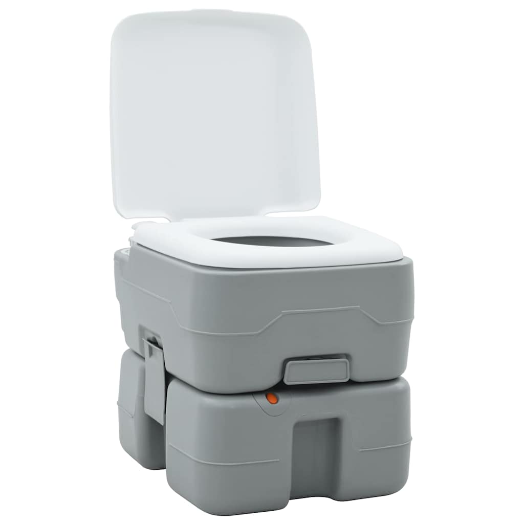 Vidaxl camping toilet grijs en wit 41,5 x 36,5 x 37,5 cm polyetheen