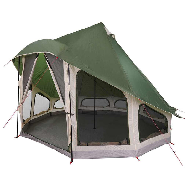 Vidaxl tipi tent met dak met opslag groen 404 x 370 x 270 cm taft