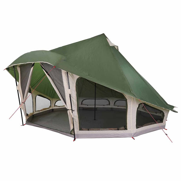 Vidaxl tipi tent met dak met opslag groen 508 x 470 x 300 cm taft