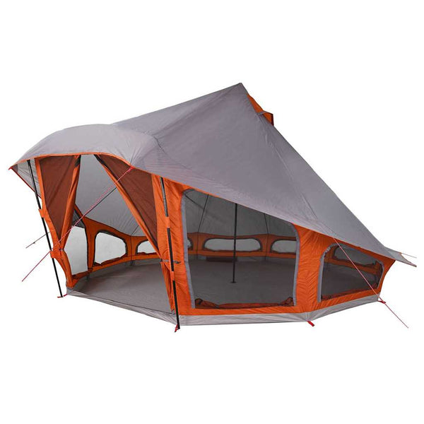 Vidaxl tipi tent met dak grijs en oranje 508 x 470 x 300 cm taft