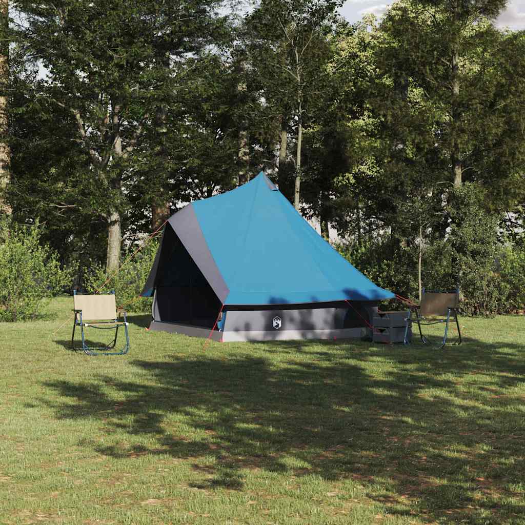 Vidaxl familie tipi tent tipi blauw en grijs 400 x 346 x 250 cm
