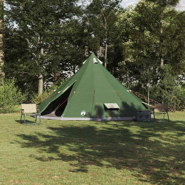 Vidaxl tipi tent met dak met opslag groen 560 x 560 x 300 cm taft