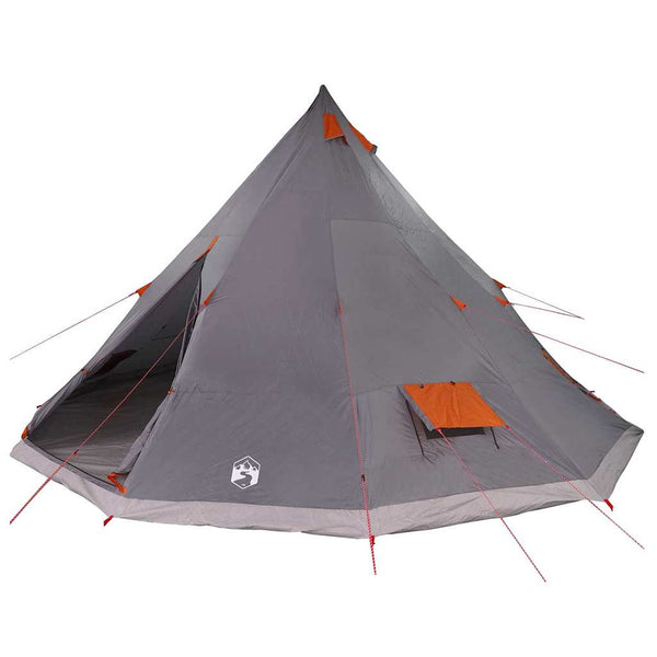 Vidaxl tipi tent met dak grijs en oranje 560 x 560 x 300 cm taft