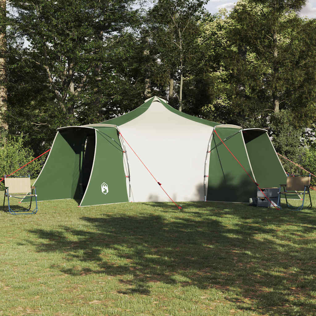 Vidaxl tipi tent met dak groen en beige 492 x 492 x 275 cm stof