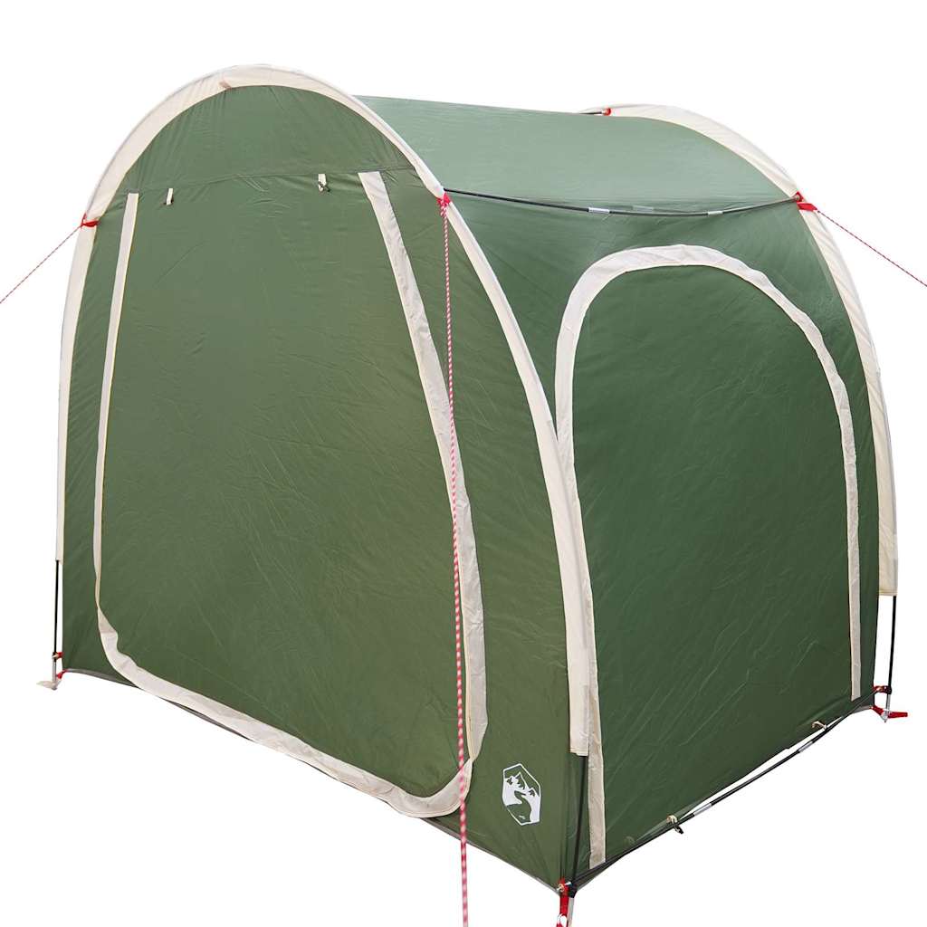 Vidaxl fietstent met dak met opslag groen 218 x 156 x 180 cm