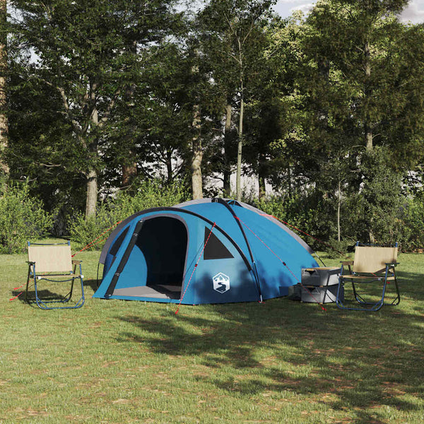 Vidaxl koepeltent 4-persoons blauw taft waterdicht