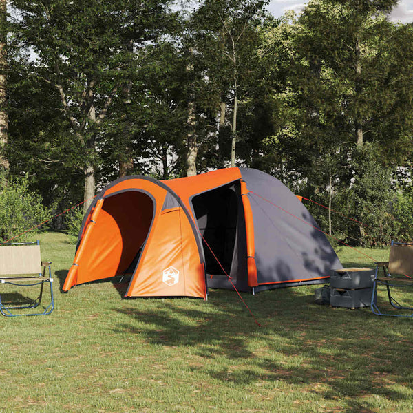 Vidaxl koepeltent 6-persoons grijs en oranje