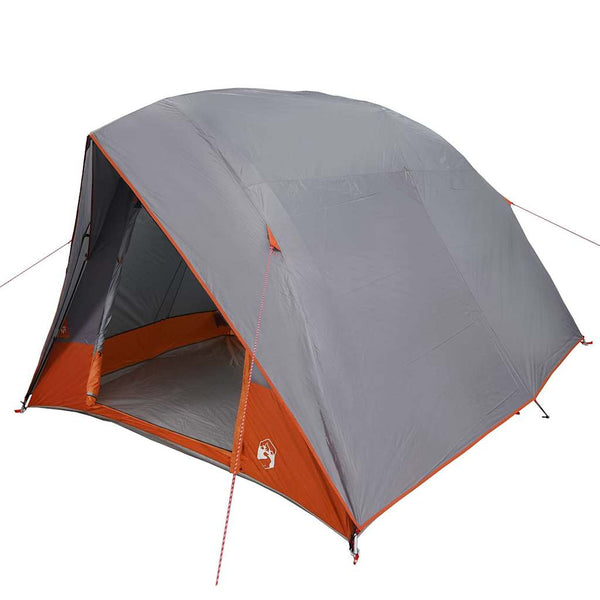Vidaxl kamperen tent 4-persoons grijs en oranje taft waterdicht