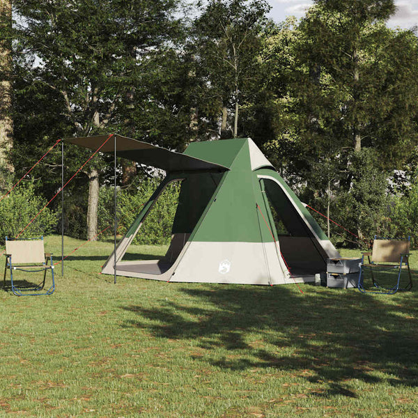 Vidaxl camping tent 10-persoons groen taft waterdicht
