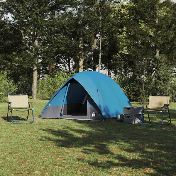 Vidaxl kamperen tent 2-persoons blauw taft waterdicht