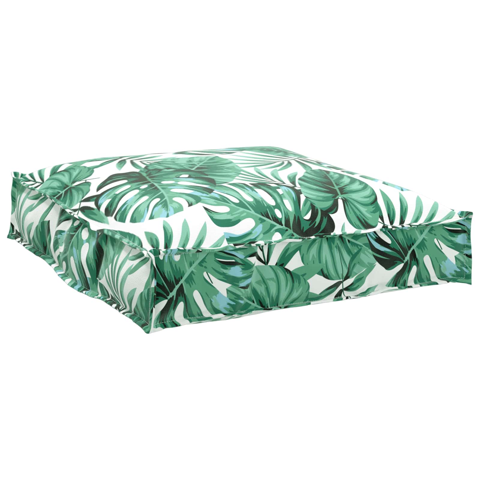Vidaxl pallet kussen set 2 pcs groen bladpatroon 100 x 40 x 8 cm