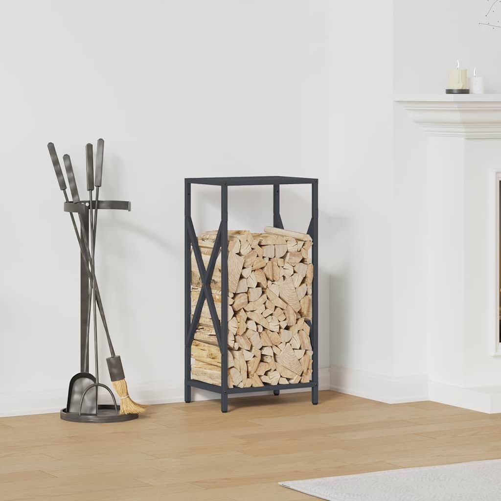 Vidaxl brandhoutrek 34x25x70 cm koudgewalst staal antracietkleurig
