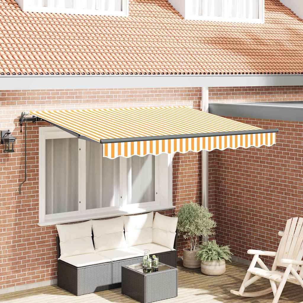 Vidaxl inklapbaar zonnescherm geel 250 x 200 cm stof