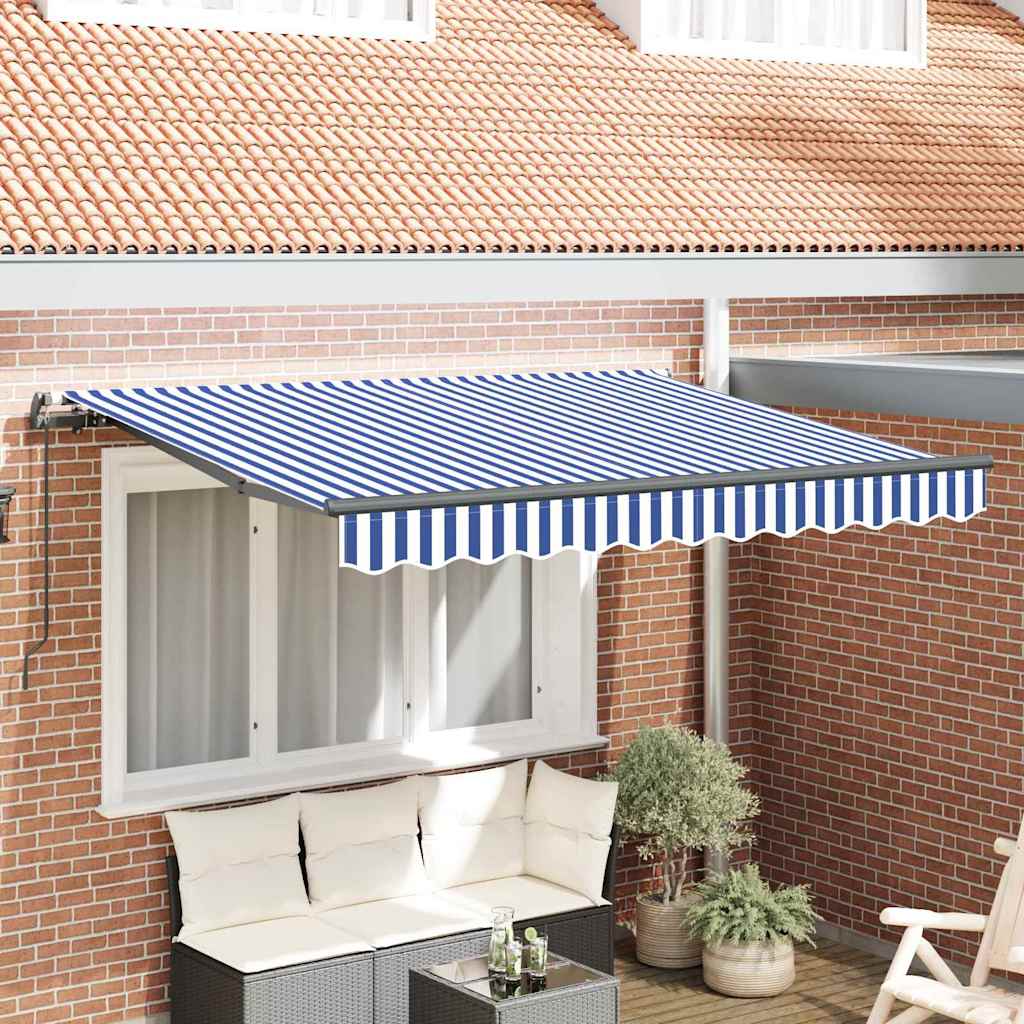 Vidaxl inklapbaar zonnescherm blauw 300 x 200 cm stof