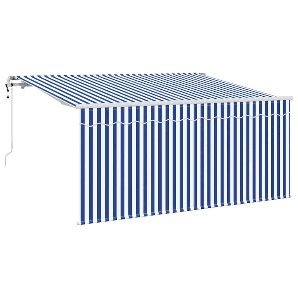 Vidaxl inklapbaar zonnescherm blauw en wit 300 x 200 cm
