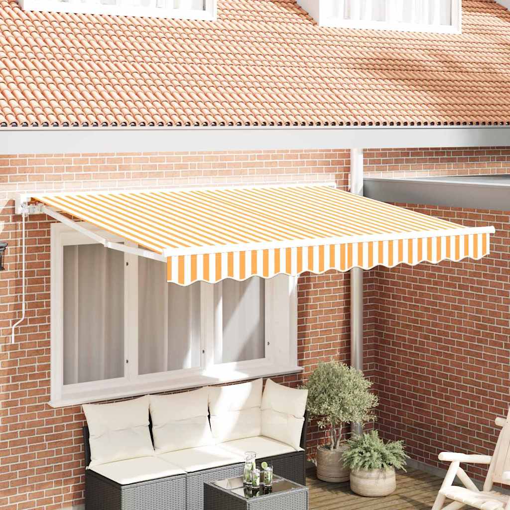 Vidaxl inklapbaar zonnescherm geel en wit 300 x 200 cm