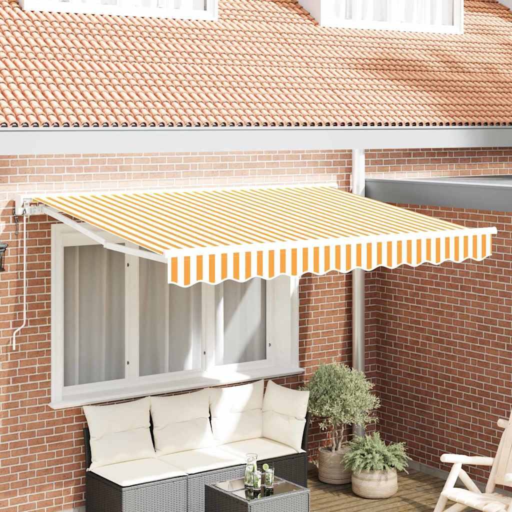 Vidaxl inklapbaar zonnescherm geel en wit 300 x 200 cm
