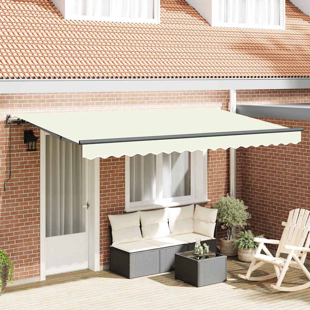 Vidaxl inklapbaar zonnescherm crème 350 x 200 cm stof