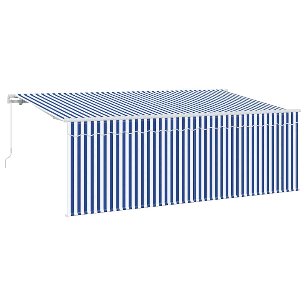 Vidaxl inklapbaar zonnescherm gestreept blauw 350 x 200 cm stof