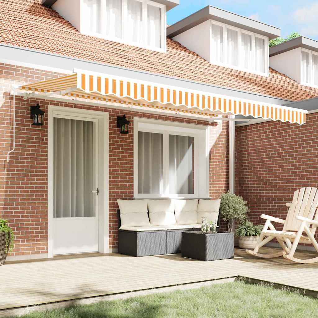 Vidaxl inklapbaar zonnescherm geel 350 x 200 cm stof