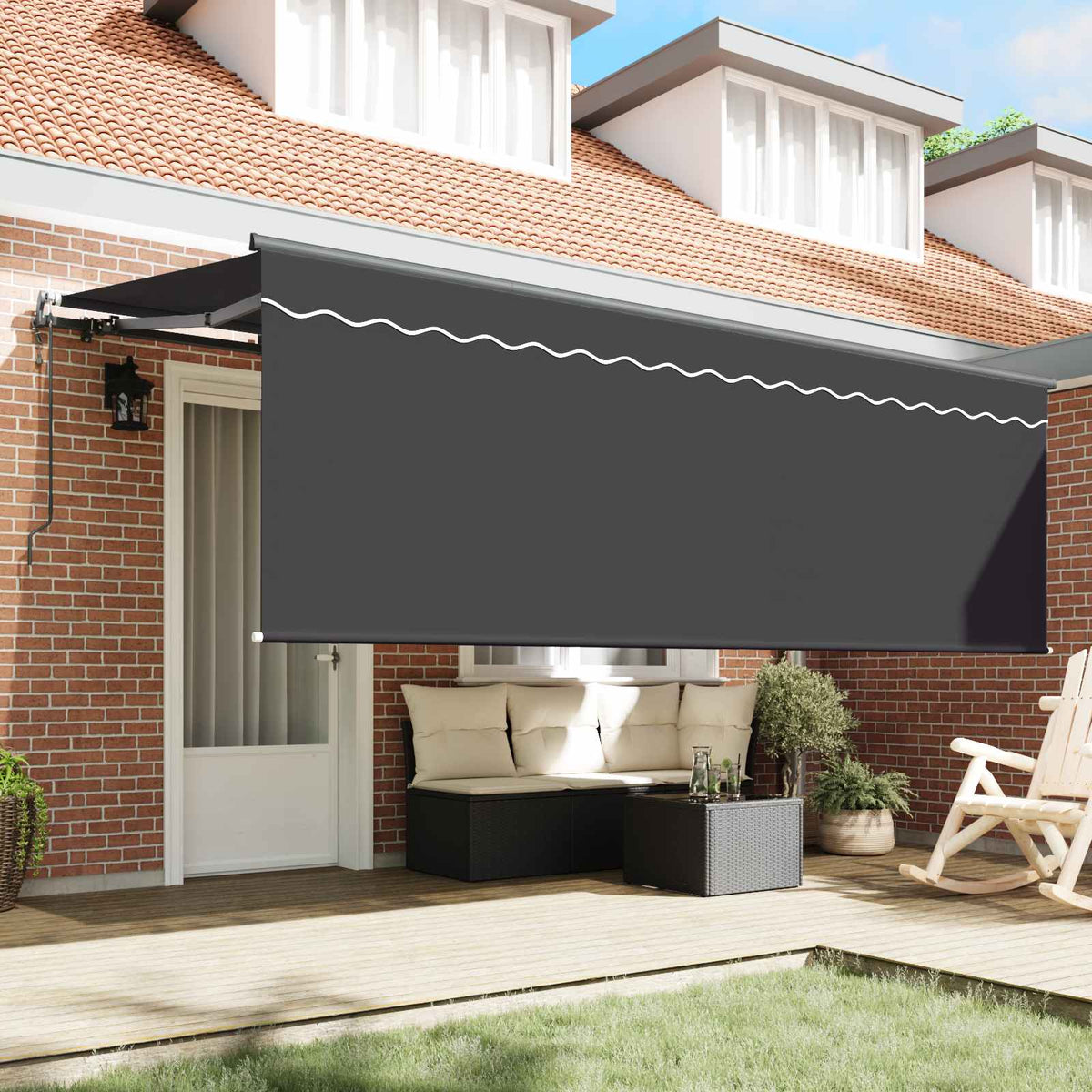 Vidaxl uitschuifbare luifel antraciet 350 x 200 cm