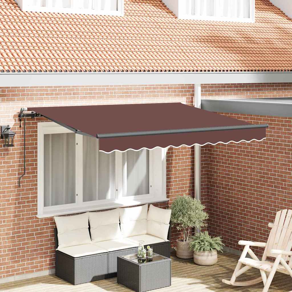 Vidaxl inklapbaar zonnescherm bruin 350 x 200 cm stof
