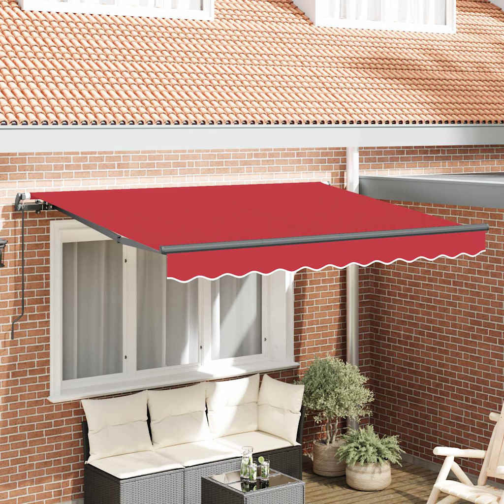 Vidaxl inklapbaar zonnescherm rood 350 x 200 cm stof