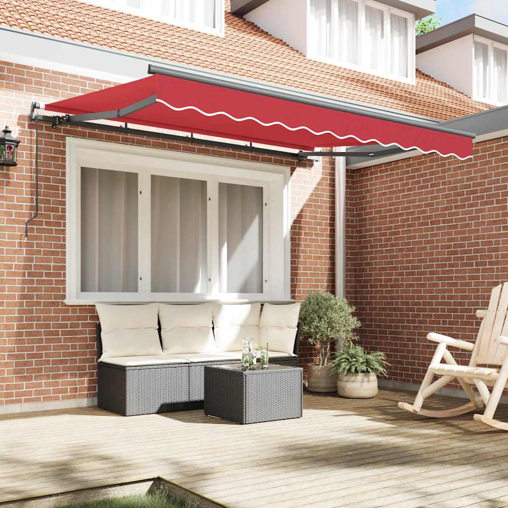 Vidaxl inklapbaar zonnescherm rood 350 x 200 cm stof