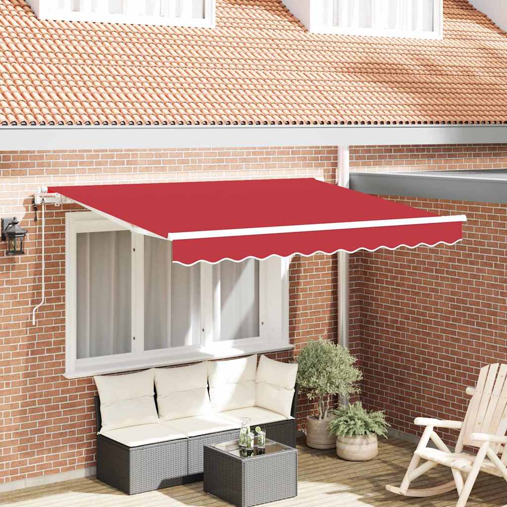Vidaxl inklapbaar zonnescherm rood 350 x 200 cm stof