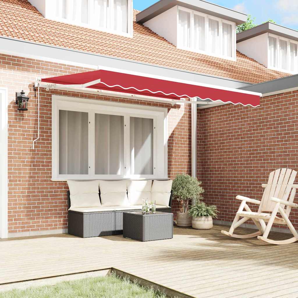 Vidaxl inklapbaar zonnescherm rood 350 x 200 cm stof